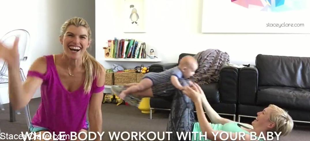 Exercise video of how to workout with your baby at home for mums featuring Stacey Clare - Stacey Clare