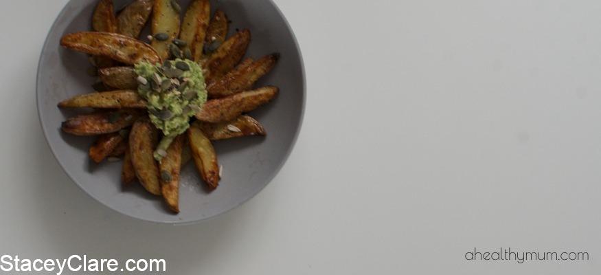 Healthy Homemade Wedges and Dip