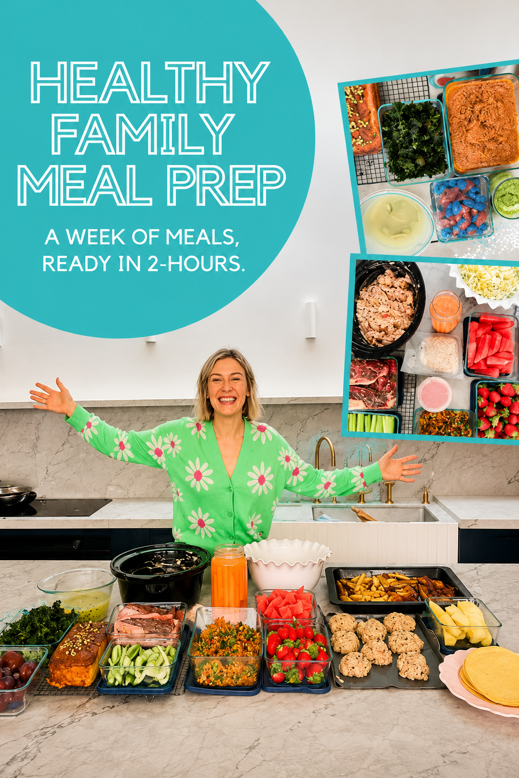 ✅ Easy, Healthy Family Meal Prep | A week of recipes for 5, ready in 2-hours