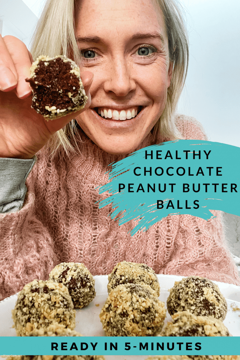 Chocolate Peanut Butter Protein Balls {Healthy & Ready in 5minutes